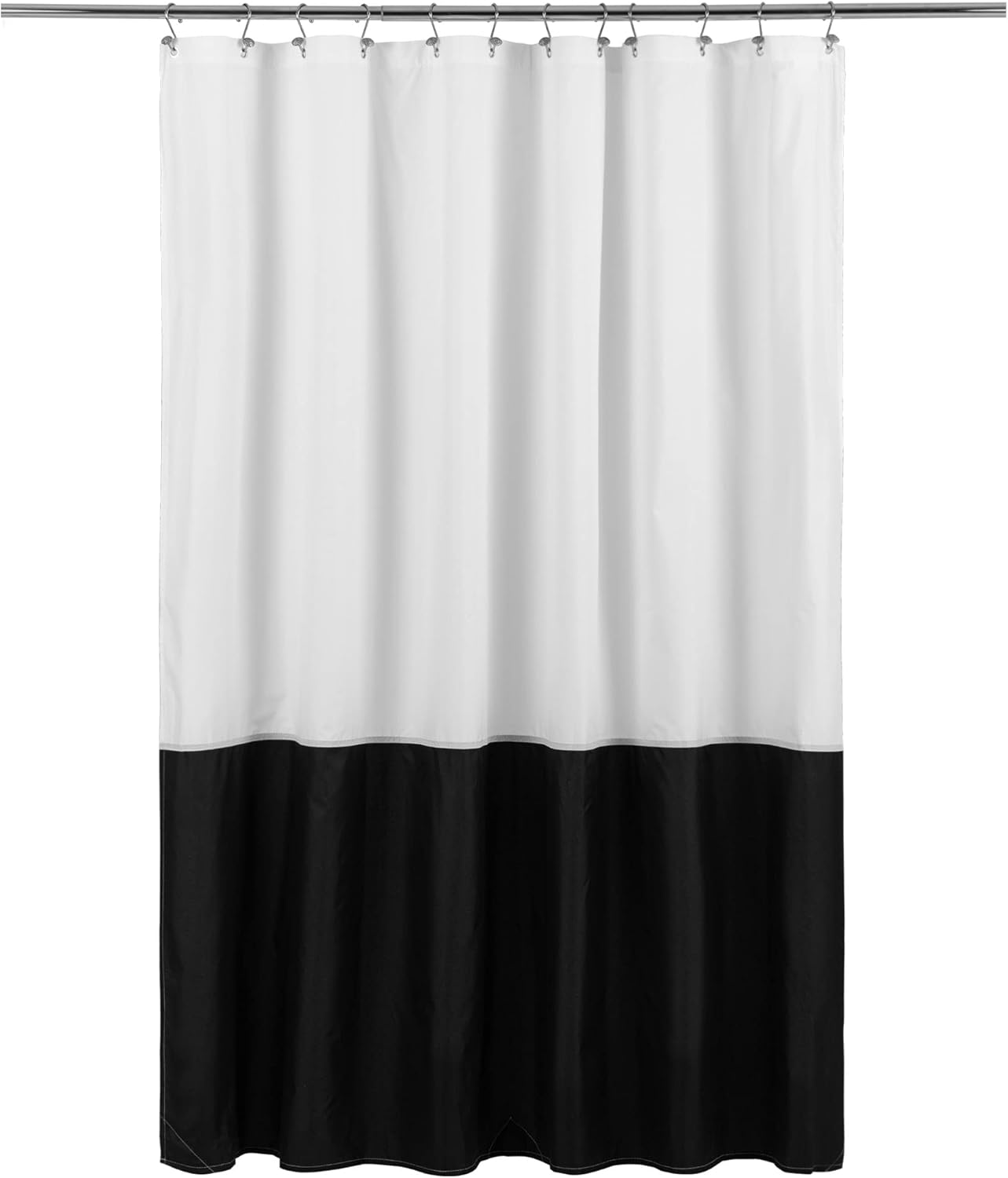 Waterproof Fabric Shower Curtain Soft Hotel Quality - 3 Magnets at Bottom, Premium Black Shower Curtain Liner for Bathroom, Light-Weight Cloth & Washable - 72x72, Black